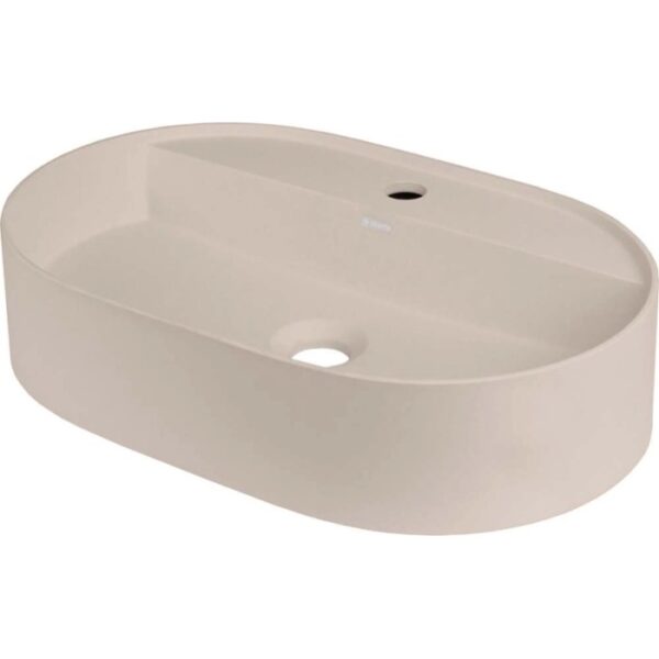 Lavabo da appoggio ovale Limonar Idrostile foro e copripiletta Beige