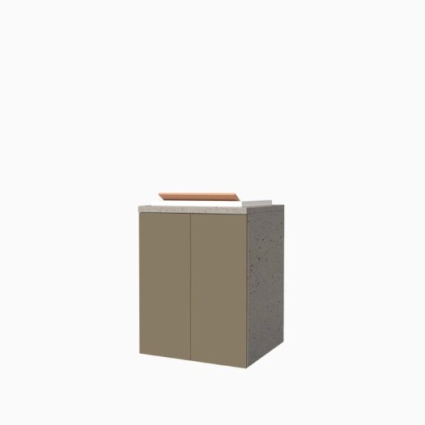 Modulo lavanderia con ante H91xL71xP65 cm Pietra Tortora opaco