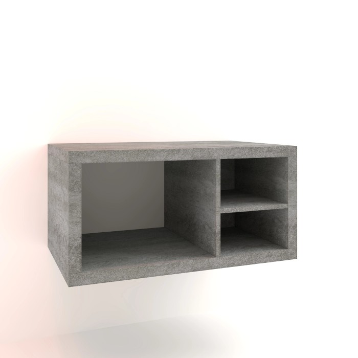 Mobile bagno sospeso t.b.t. grigio con vani a giorno.