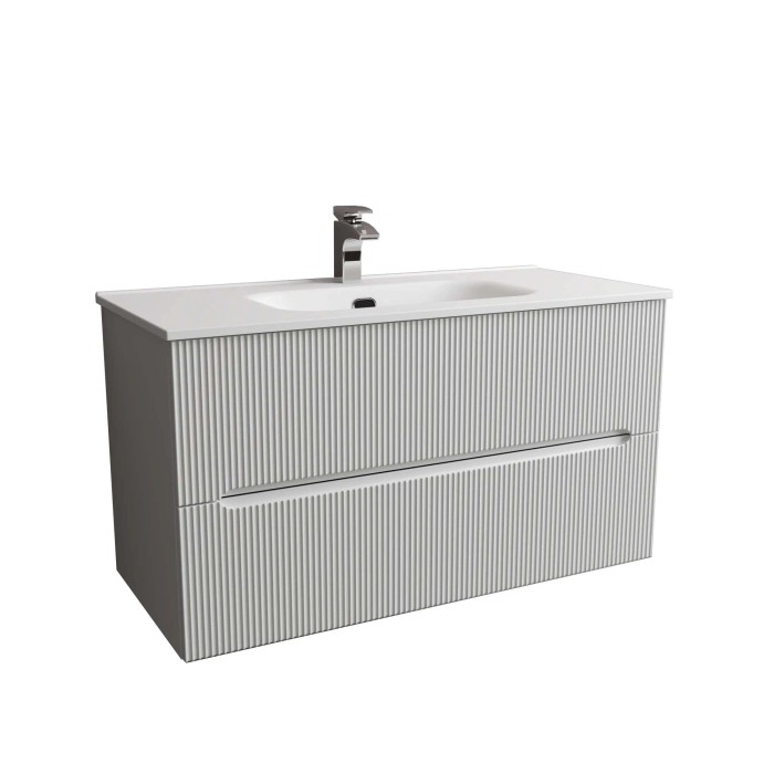 Mobile bagno t.b.t. con lavabo e rubinetto per il bagno.