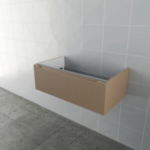 Mobile bagno sospeso effetto legno per arredare il bagno.