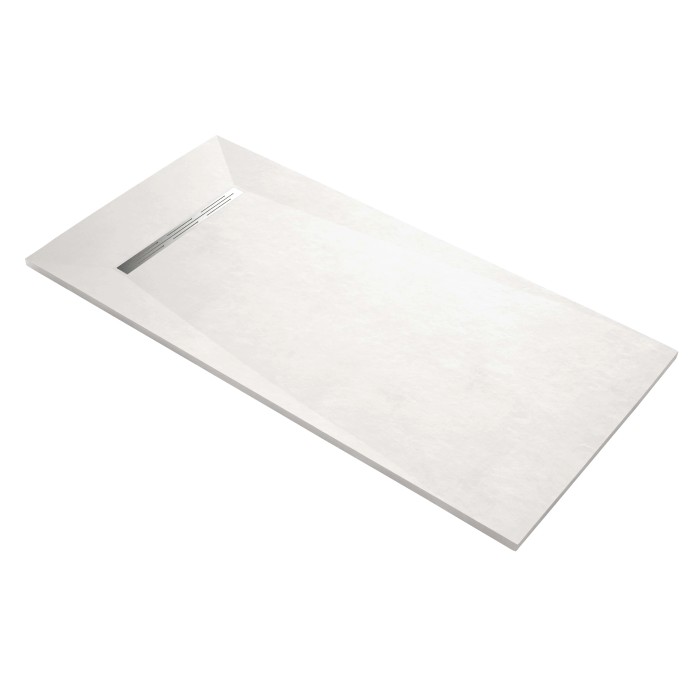 Piatto doccia t.b.t., piatto, rettangolare, bianco con canalina di scarico.