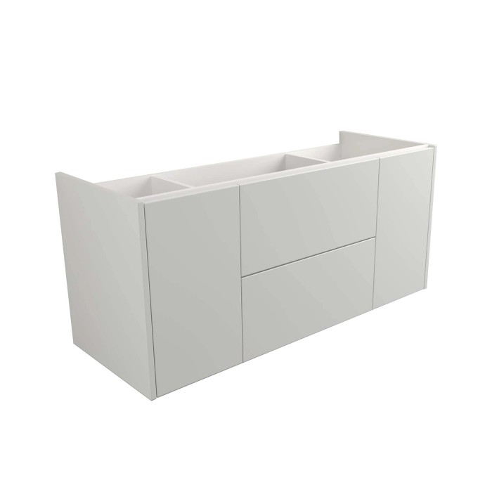 Mobile bagno sospeso t.b.t. bianco con cassetti e scomparti.