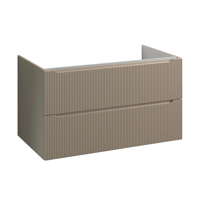 Mobile bagno t.b.t. con frontale a coste per bagno.