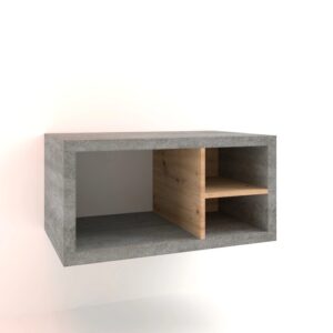 Mobile bagno t.b.t. effetto cemento con elemento in legno.