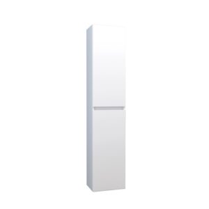 Mobile bagno alto e stretto bianco per set di mobili bagno.