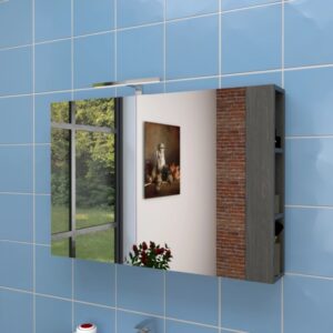Mobile specchio bagno t.b.t. con ripiano e illuminazione.