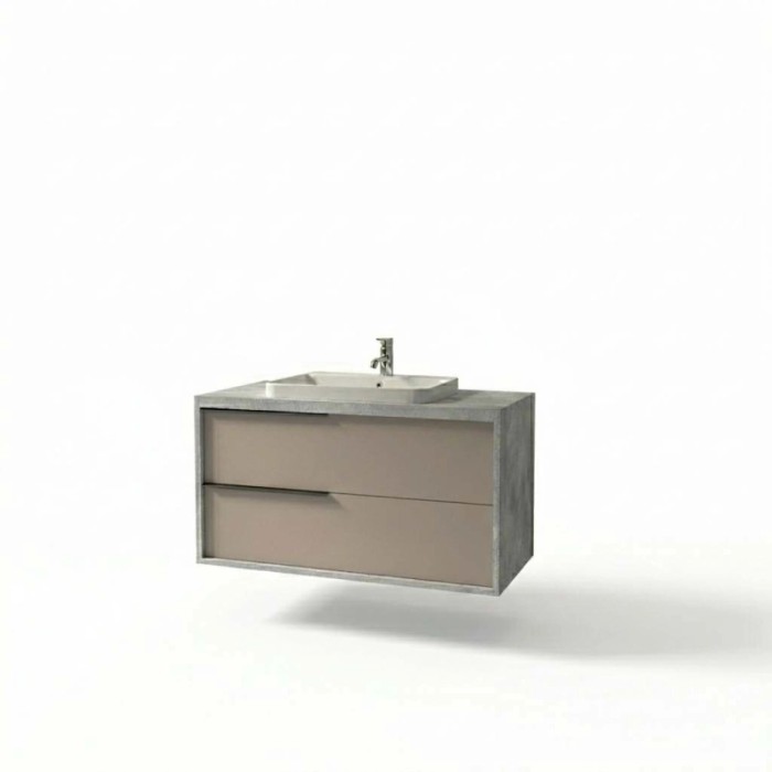 Mobile bagno base lavabo sospesa Kora H65xL101xP46 cm Grigio Tortora