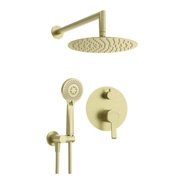 Set doccia incasso Idrostile Rodas 250 mm oro spazzolato