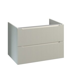 t.b.t. Mobile bagno sospeso, frontale con struttura a rilievo.