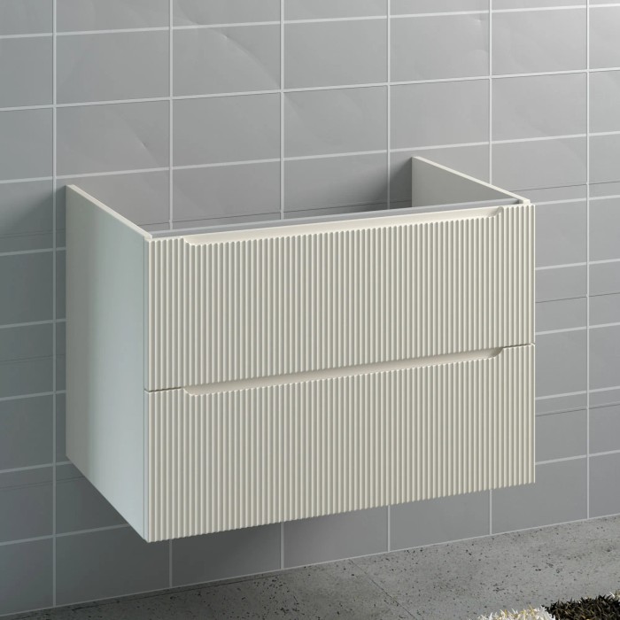 Mobile bagno sospeso t.b.t. con due cassetti e frontale scanalato.