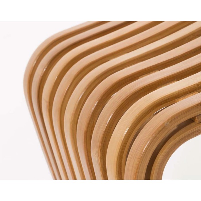 Sgabello da bagno in bamboo naturale 46x31x46 cm