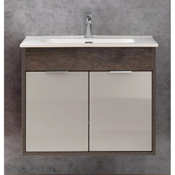 t.b.t. Mobile bagno con due ante e lavabo.