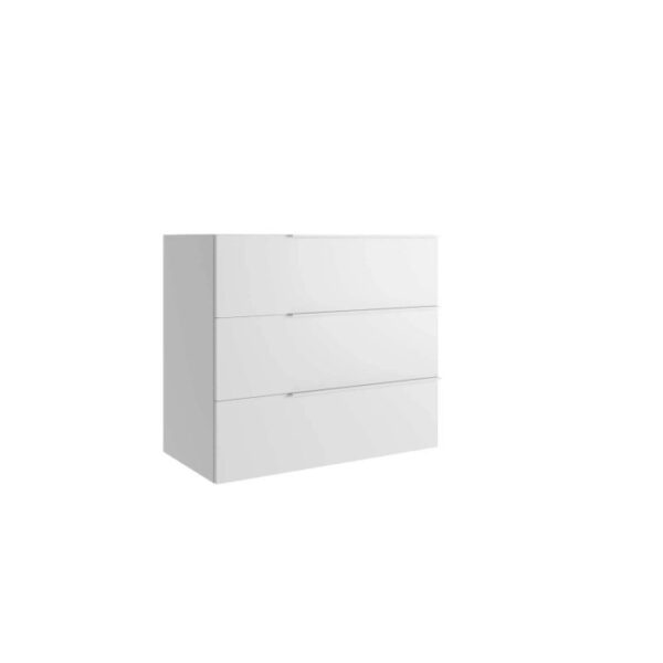 Mobile bagno base lavabo a terra 3 cassetti Caren h.75 l.85 p.51 cm bianco