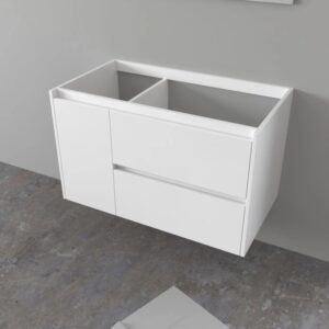 Mobile bagno sospeso bianco (t.b.t.) con cassetti e anta.