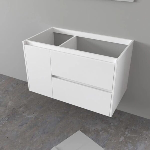 Mobile bagno sospeso bianco (t.b.t.) con cassetti e anta.