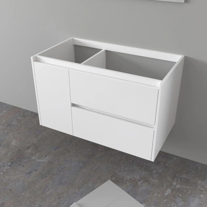 Mobile bagno sospeso bianco (t.b.t.) con cassetti e anta.
