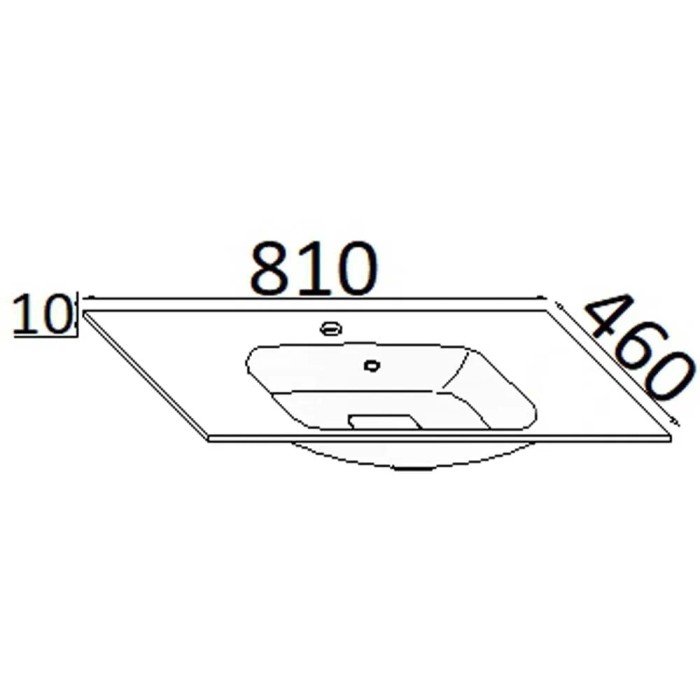 Disegno tecnico lavabo con dimensioni 810x460mm, categoria: Lavabi con mobile.