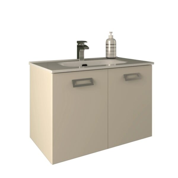 t.b.t. Mobile bagno beige con lavabo e rubinetto. Arredo bagno per il tuo bagno.