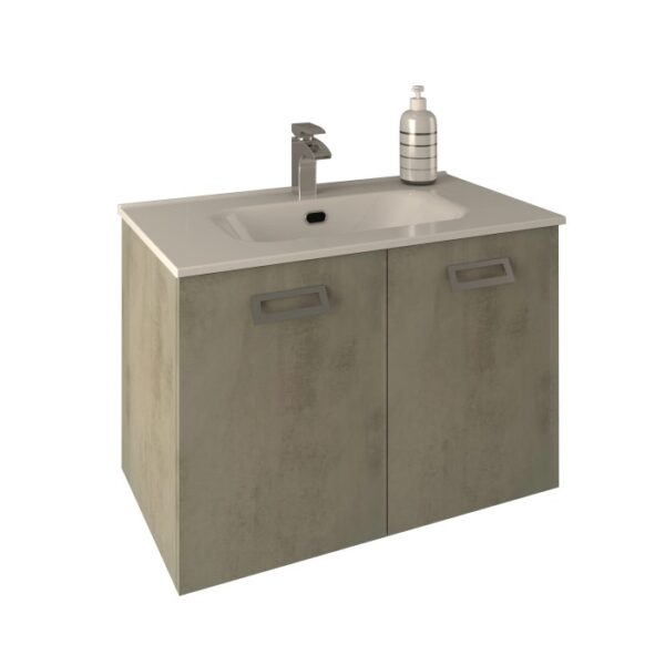 t.b.t. Mobile bagno con lavabo, rubinetto e dispenser sapone.