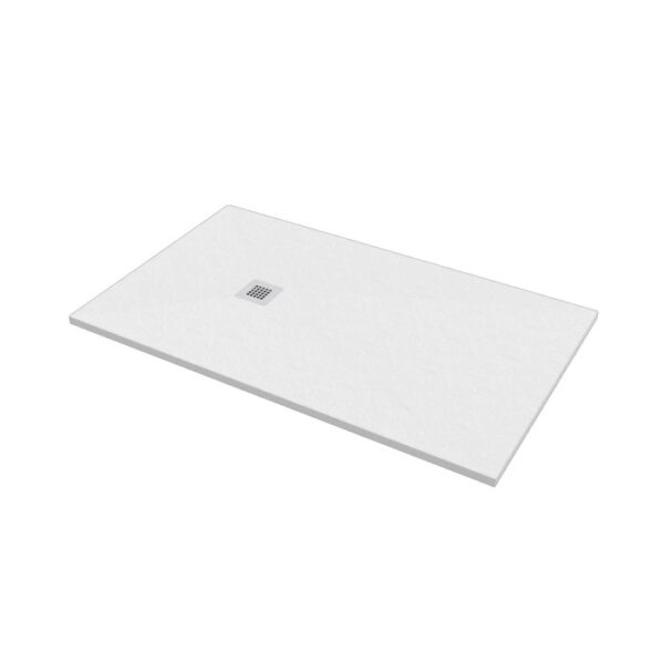 Piatto doccia rettangolare bianco t.b.t. con scarico quadrato.