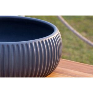 t.b.t. lavabo da appoggio con design a coste, grigio scuro.