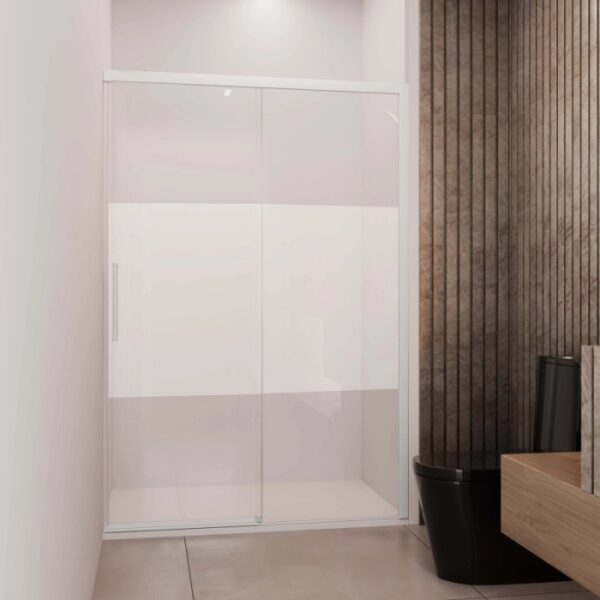 Porta scorrevole dx doccia Lux 137/140 cm bianco opaco