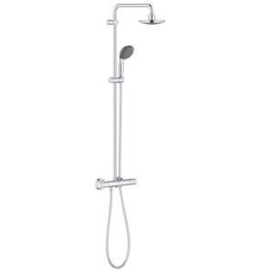 Sistema doccia Grohe QuickFix Vitalio Start con soffione, doccetta, termostato e funzione anticalcare.