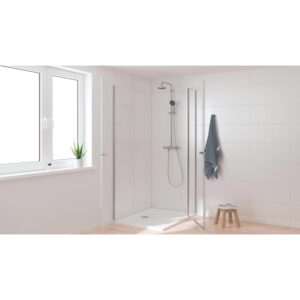 Set doccia Grohe QuickFix Vitalio Start con miscelatore termostatico e funzione anticalcare.