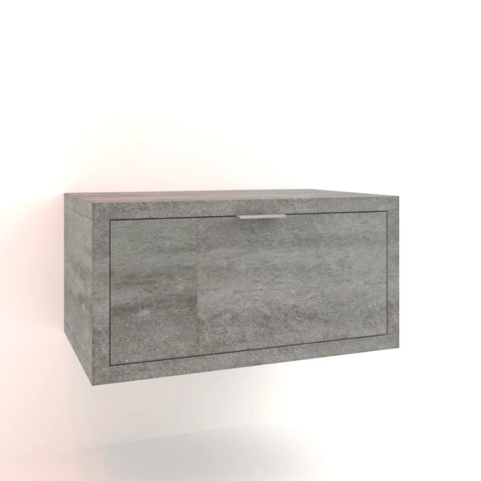 Mobile bagno sospeso grigio per arredo bagno.