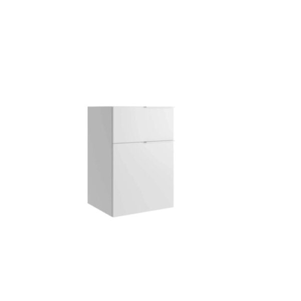 Mobile bagno base terra Caren 1 cassetto e 1 anta 75x50x50,8 cm acero