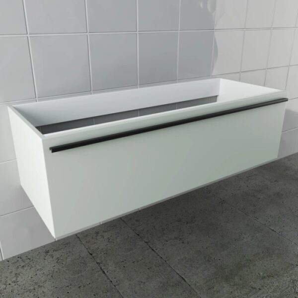 Mobile bagno t.b.t. bianco con maniglia nera.