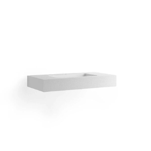Consolle bianca rettangolare t.b.t. per lavabo dal design moderno.