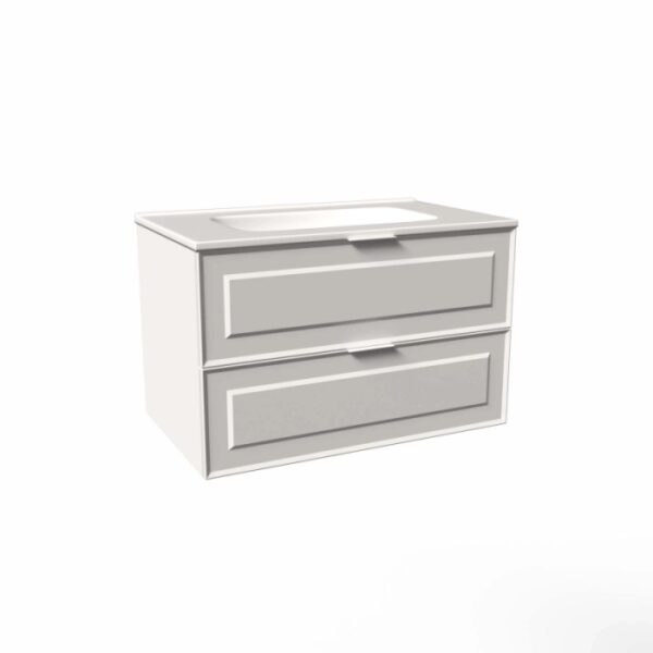Mobile bagno base lavabo sospesa bugnata H51xL81xP46 cm Bianco Opale