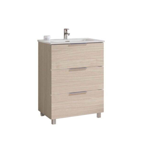 t.b.t. Mobile bagno con 3 cassetti effetto legno chiaro per bagno.