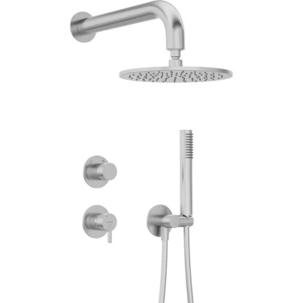 Set doccia a scomparsa con soffione doccia ø250 mm Limonar acciaio spazzolato