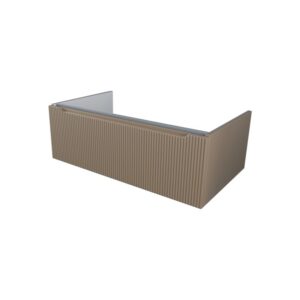 t.b.t. Mobile bagno beige con frontale scanalato per bagno.
