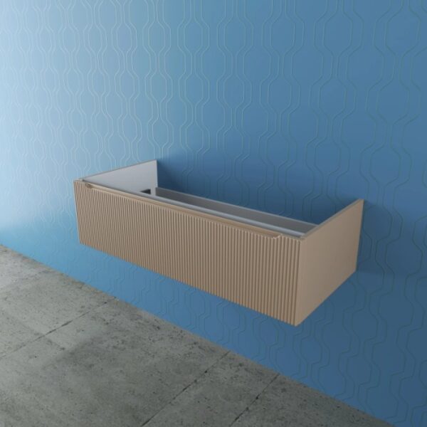 Mobile bagno sospeso t.b.t., beige con motivo a righe.