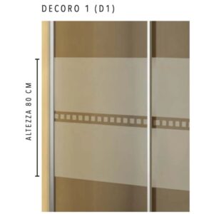 Dettaglio di un box doccia angolare t.b.t. con design marrone e beige e altezza di 80 cm.