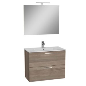 t.b.t. Mobile bagno con lavabo e specchio con lampada. Set di mobili bagno.