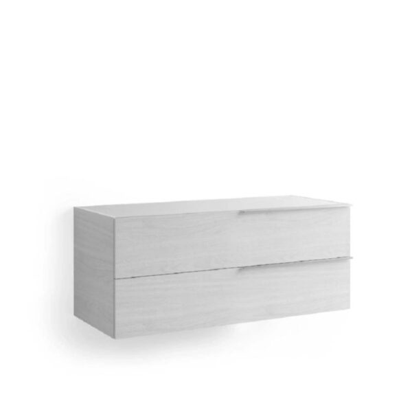 Mobile bagno sospeso chiaro con due cassetti. Design moderno per il tuo bagno.