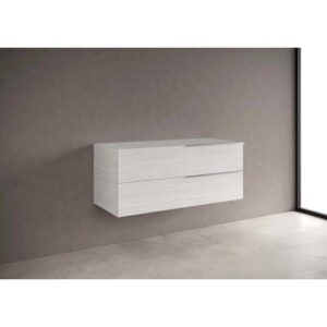 t.b.t. mobile bagno sospeso bianco con due cassetti per arredo bagno.