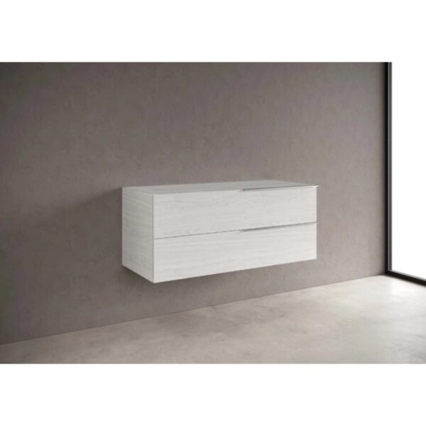 t.b.t. mobile bagno sospeso bianco con due cassetti per arredo bagno.