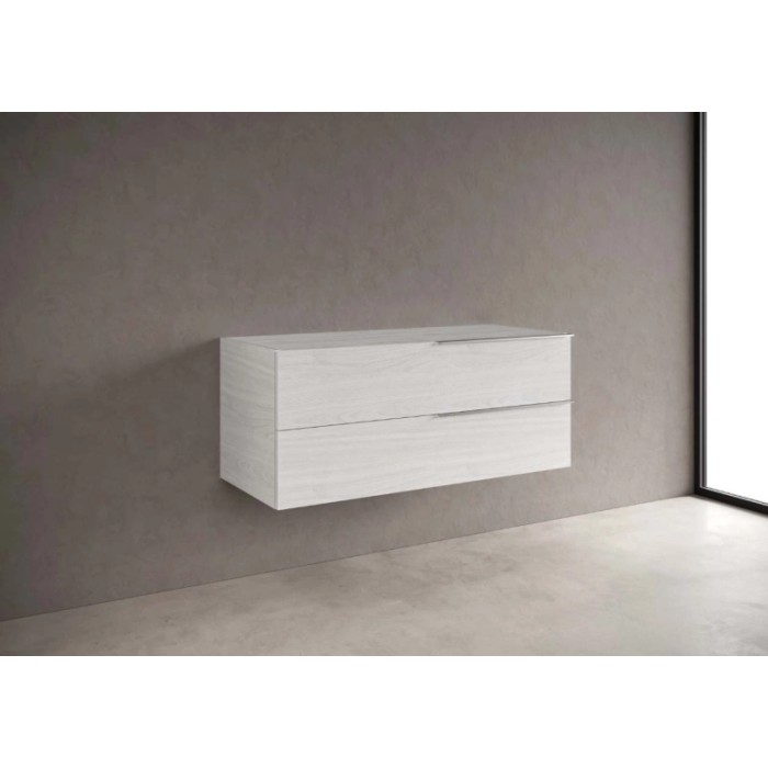 t.b.t. mobile bagno sospeso bianco con due cassetti per arredo bagno.