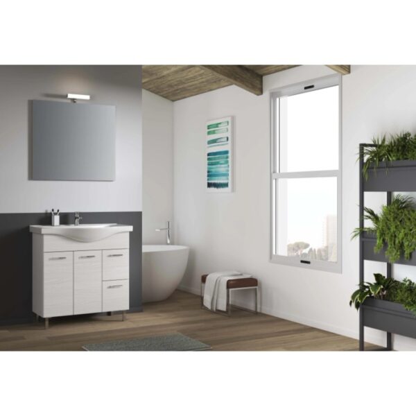Mobile bagno completo Maka 80 cm con specchio e LED