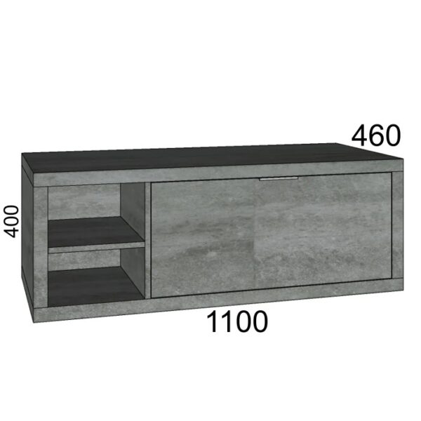 Mobile bagno t.b.t. grigio con vano a giorno, categoria arredo bagno.