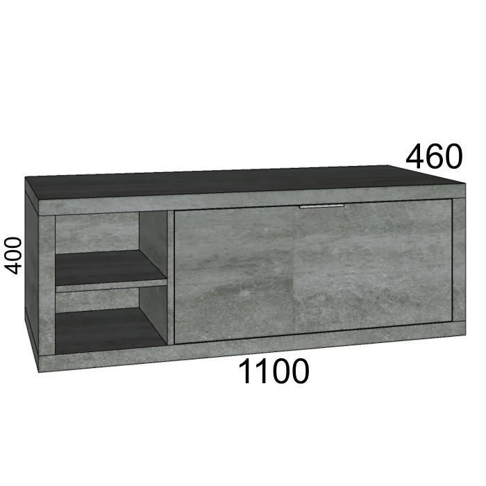 Mobile bagno t.b.t. grigio con vano a giorno, categoria arredo bagno.