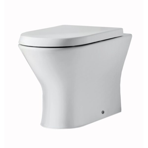 WC a terra t.b.t. bianco con brida chiusa e design squadrato.