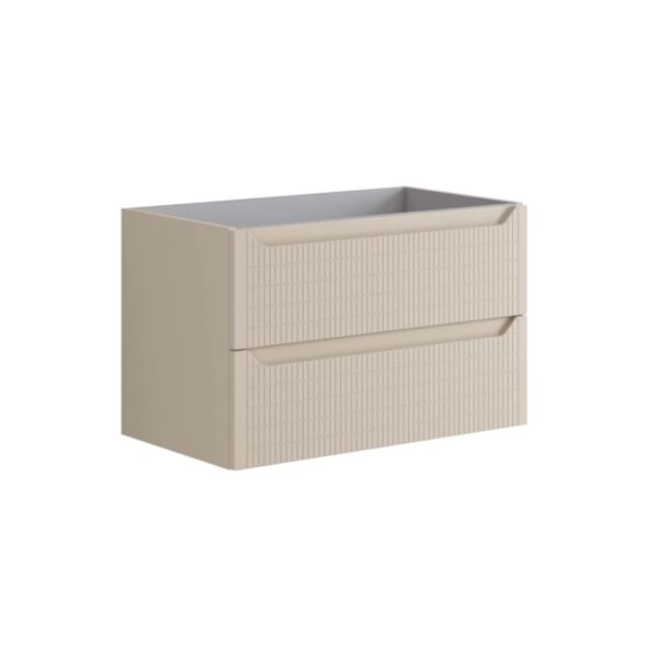 Mobile bagno base lavabo Clap 80 cm 2 cassetti Sabbia Opaco