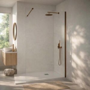 Doccia walk-in Orion 90x200 cm profilo oro rosa